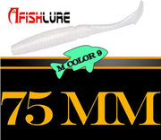 AFISHLURE 6pcs/lot T Tail Soft Worm 3.2g 75mm Paddle wobbler fishing lure for bass Fishing Bait Grub Swimbait - Memoriex 