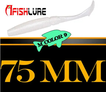AFISHLURE 6pcs/lot T Tail Soft Worm 3.2g 75mm Paddle wobbler fishing lure for bass Fishing Bait Grub Swimbait - Memoriex 