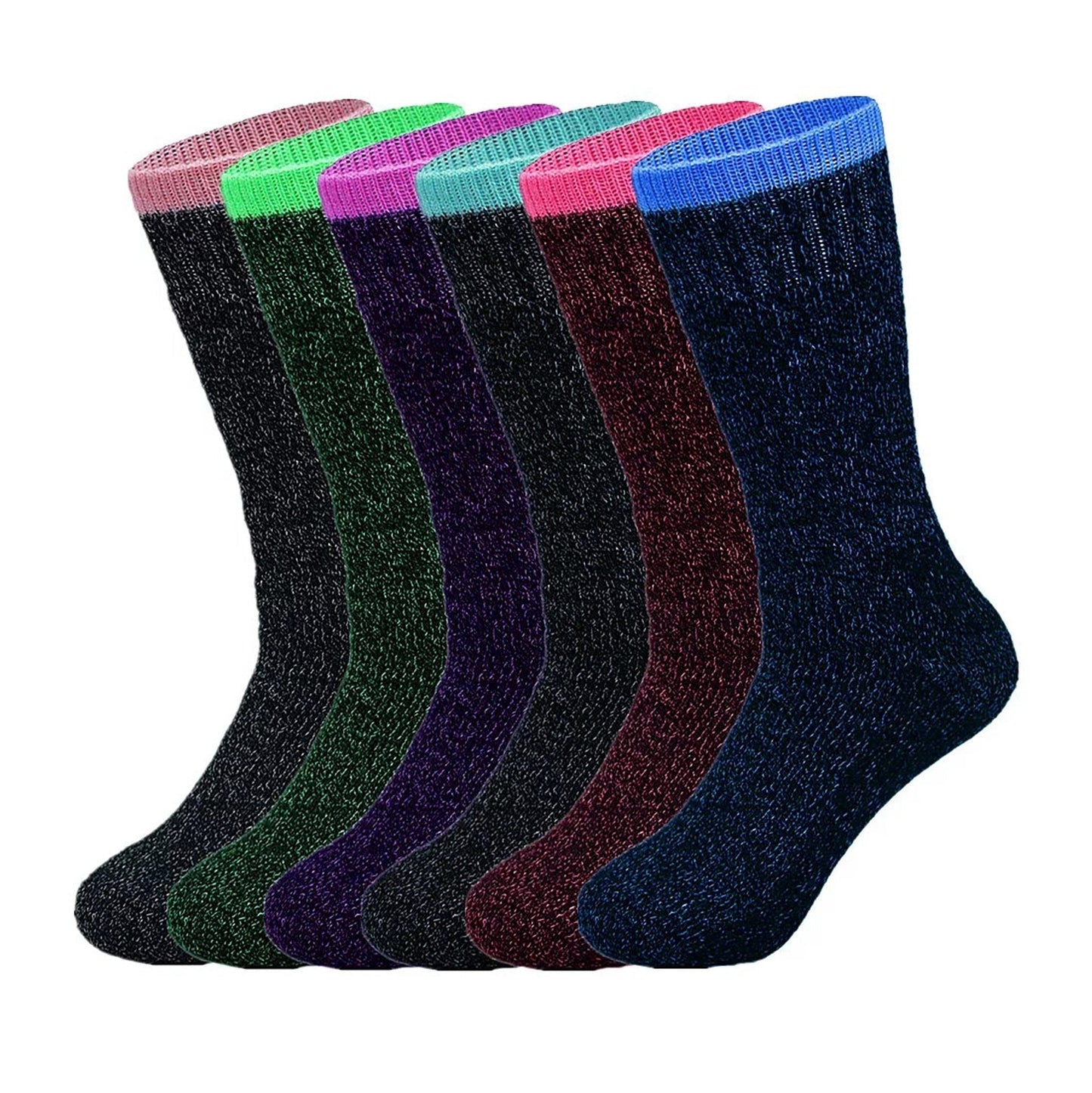 Ladies Winter Warm 2.13 Tog Heated Thermal Socks - Pack of 6-1