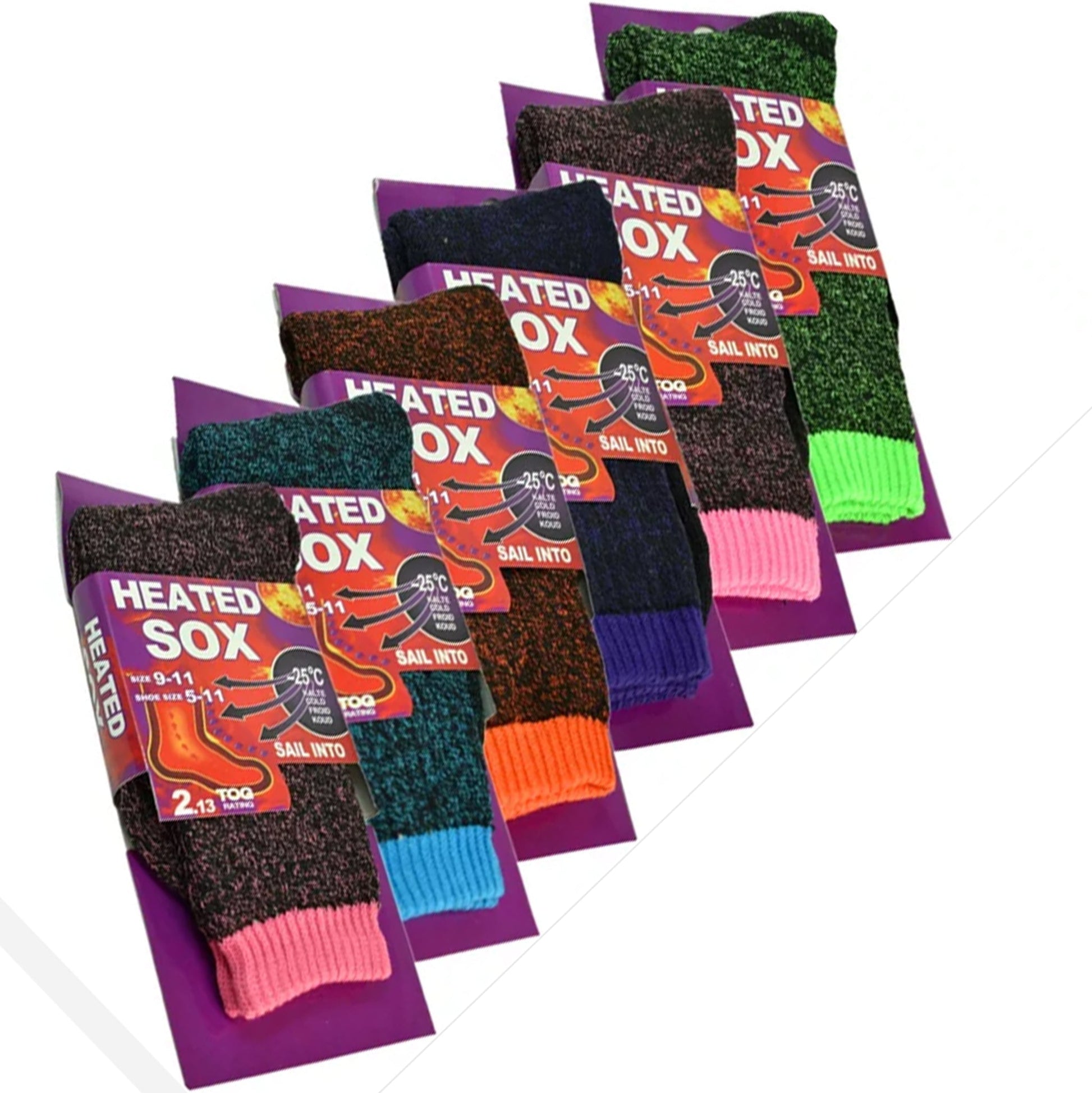 Ladies Winter Warm 2.13 Tog Heated Thermal Socks - Pack of 6-3