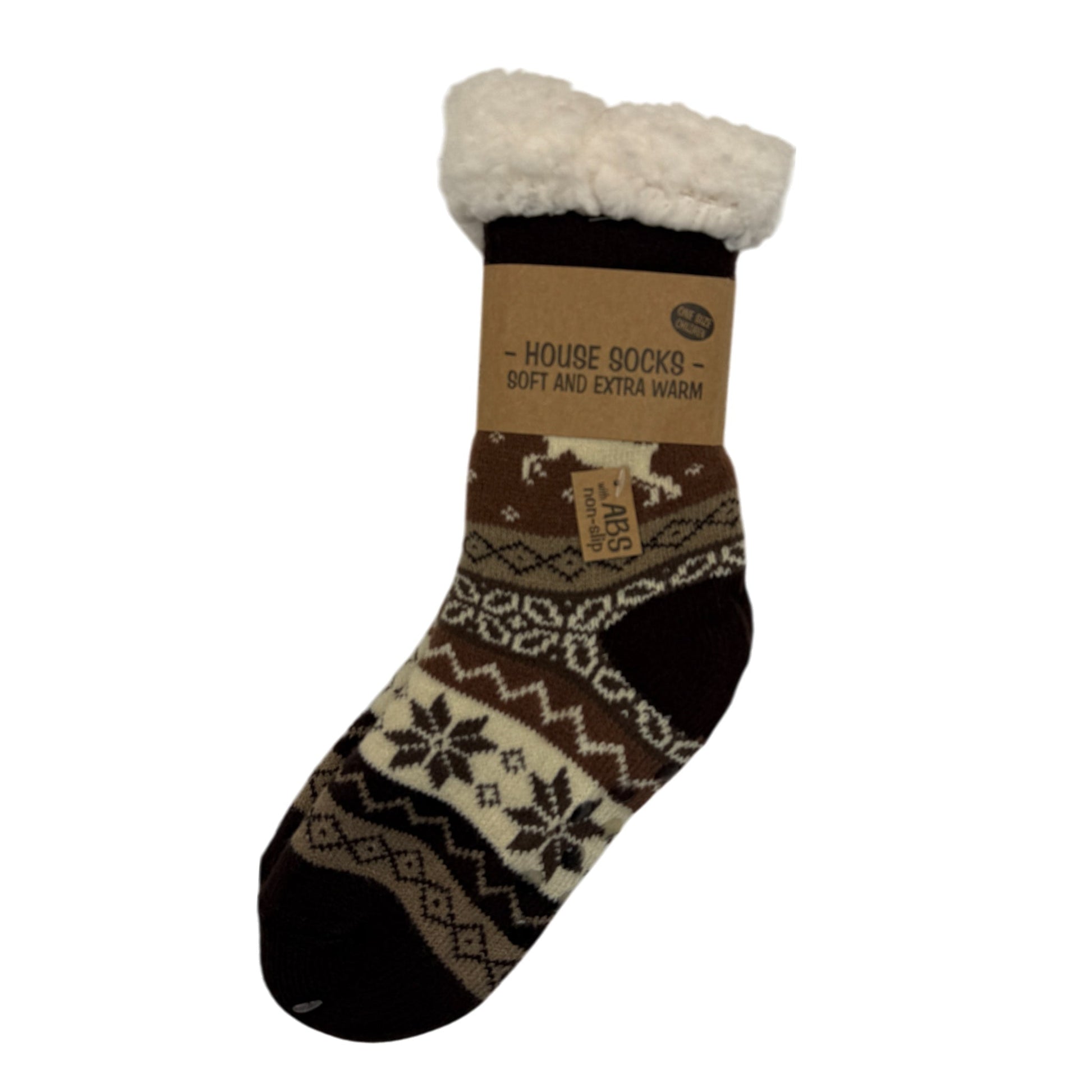 Kids Unisex Indoor Sherpa Lined Cosy Socks-1