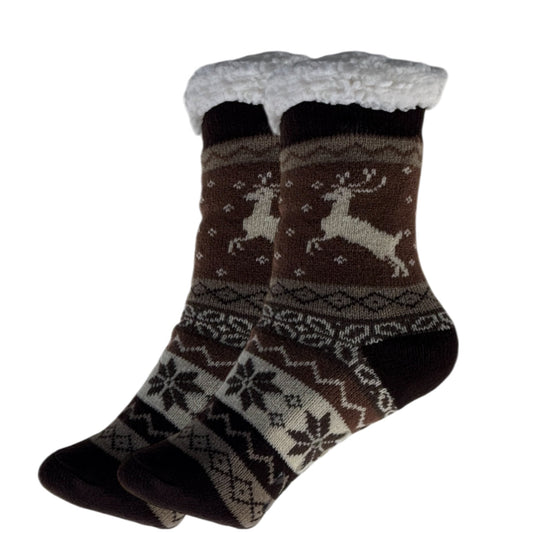 Kids Unisex Indoor Sherpa Lined Cosy Socks-0