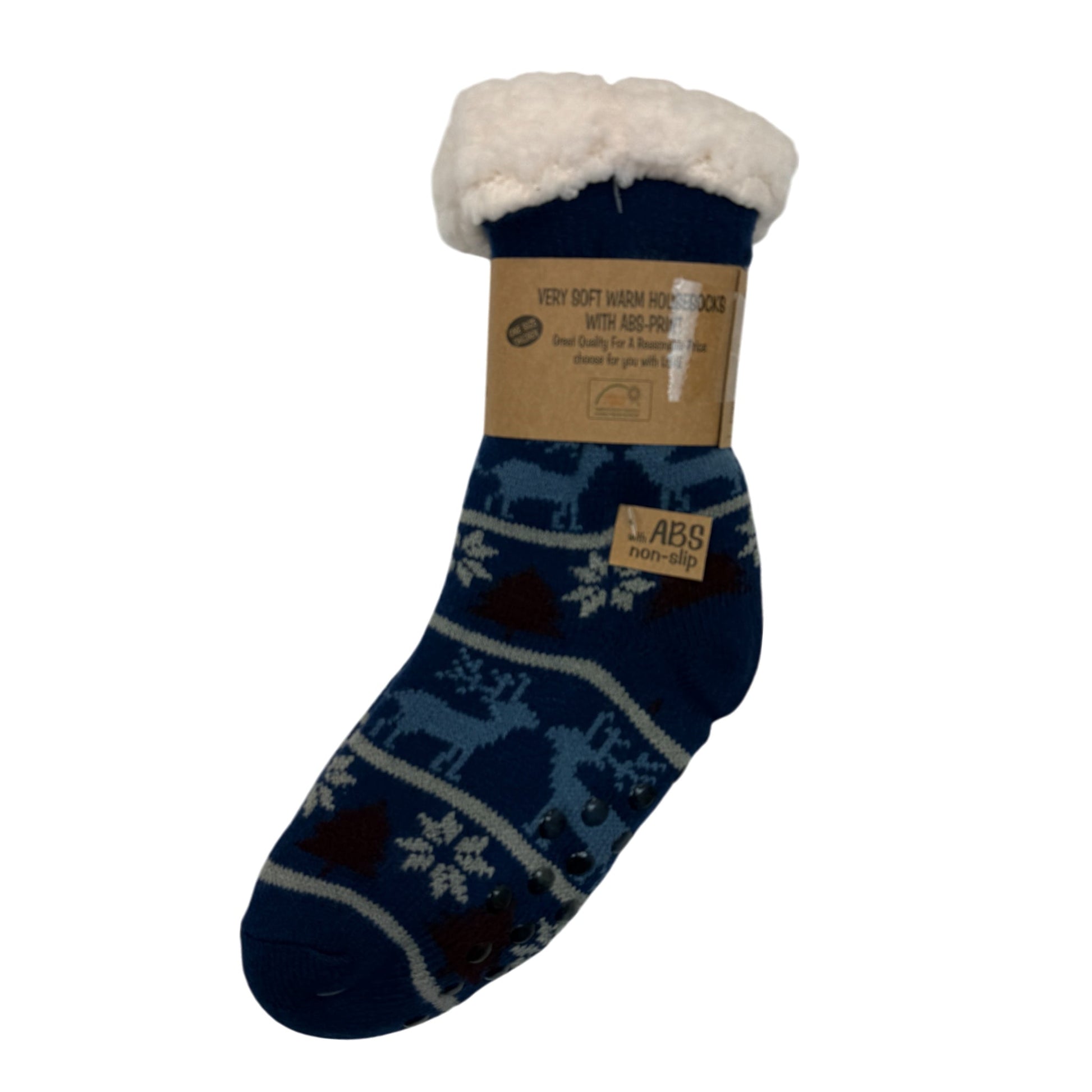 Kids Unisex Indoor Sherpa Lined Cosy Socks-4