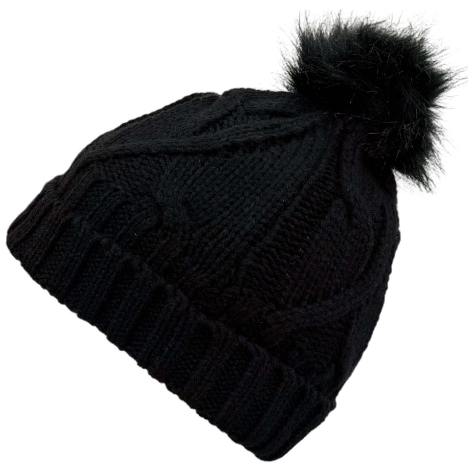 Ladies Thermal Cable Knit Beanie Hat - AT516-5