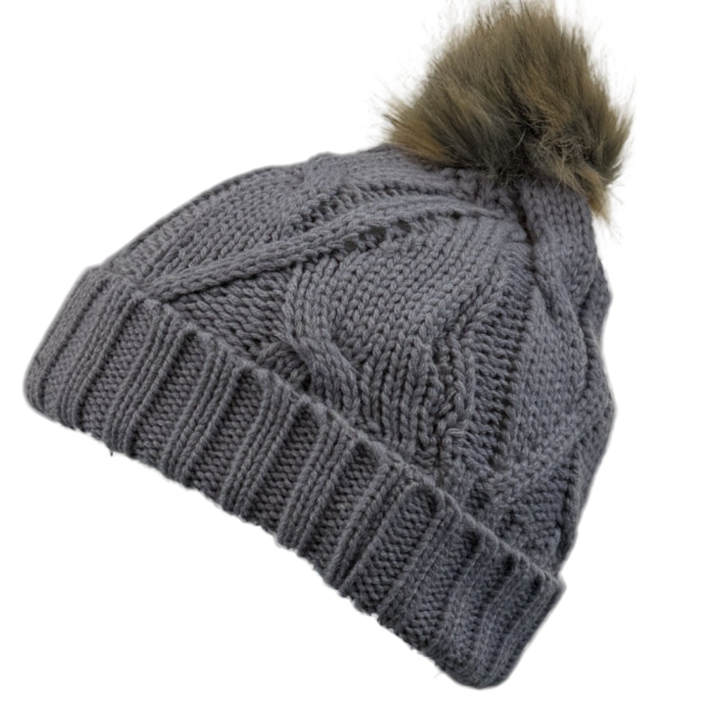 Ladies Thermal Cable Knit Beanie Hat - AT516-7