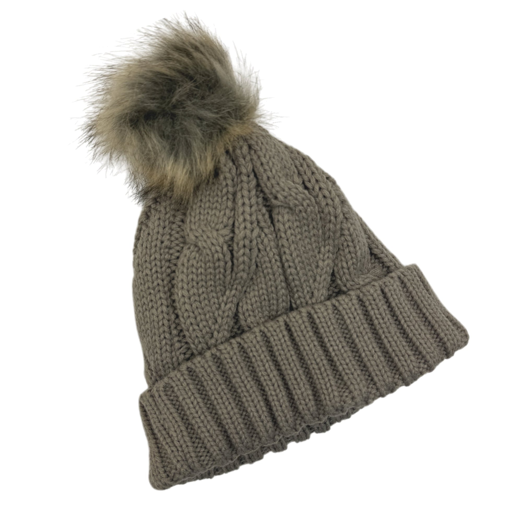 Ladies Thermal Cable Knit Beanie Hat - AT516-3