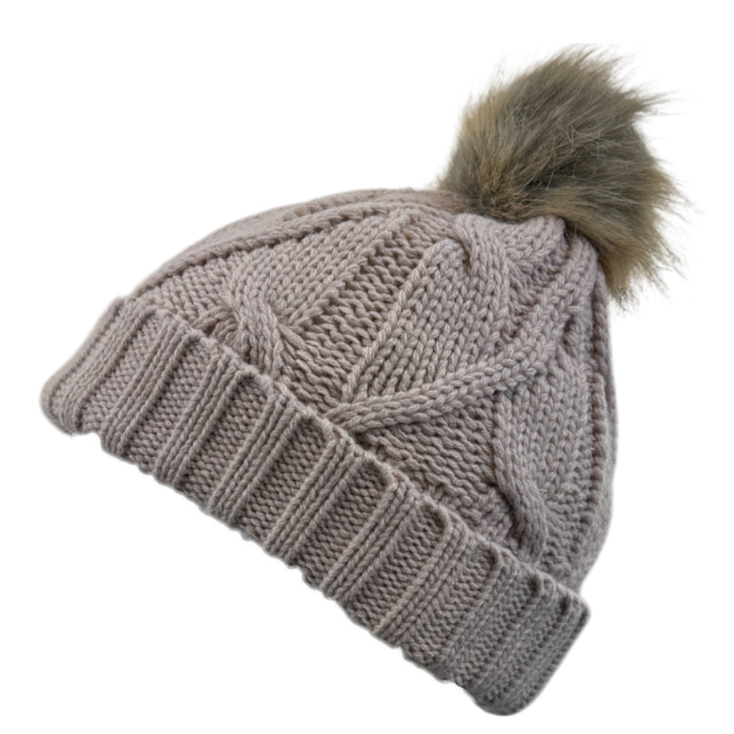 Ladies Thermal Cable Knit Beanie Hat - AT516-0