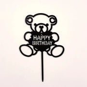 Acrylic Card Insert Happy Birthday Cake Decorating Insert Double Mirror Card Baking Holiday Flag - Memoriex 