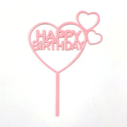Acrylic Card Insert Happy Birthday Cake Decorating Insert Double Mirror Card Baking Holiday Flag - Memoriex 