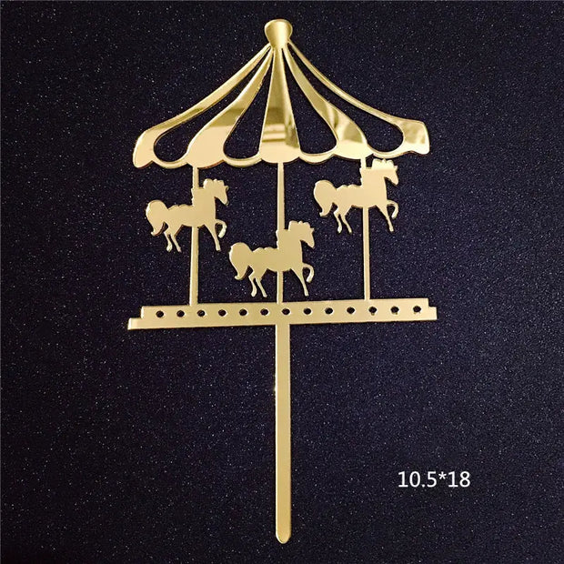 Acrylic Card Insert Happy Birthday Cake Decorating Insert Double Mirror Card Baking Holiday Flag - Memoriex 