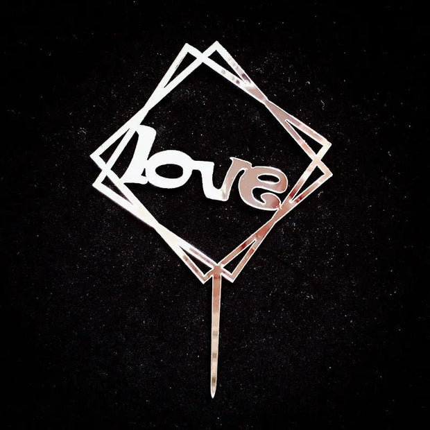 Acrylic Card Insert Happy Birthday Cake Decorating Insert Double Mirror Card Baking Holiday Flag - Memoriex 