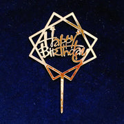 Acrylic Card Insert Happy Birthday Cake Decorating Insert Double Mirror Card Baking Holiday Flag - Memoriex 