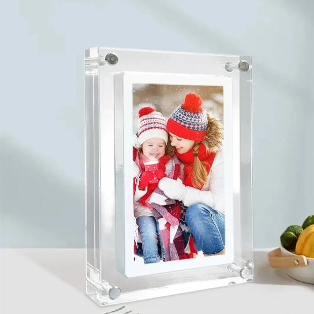 Acrylic Digital Photo Frame 5/7 Inch 1000mAh Vertical Display IPS Screen 2G Memory Battery Porta Retrato Digital - Memoriex 