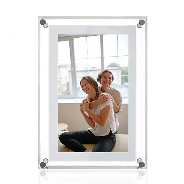 Acrylic Digital Photo Frame 5/7 Inch 1000mAh Vertical Display IPS Screen 2G Memory Battery Porta Retrato Digital - Memoriex 