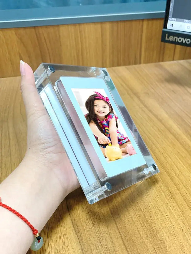 Acrylic Digital Photo Frame 5/7 Inch 1000mAh Vertical Display IPS Screen 2G Memory Battery Porta Retrato Digital - Memoriex 