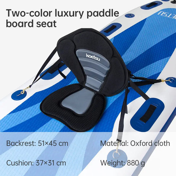 Adjustable padded seat for kayaks, paddleboards, canoes, with backrest, suitable for kayak, canoe, rafts, fishing. - Memoriex 