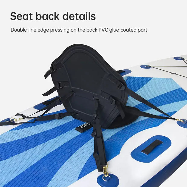Adjustable padded seat for kayaks, paddleboards, canoes, with backrest, suitable for kayak, canoe, rafts, fishing. - Memoriex 