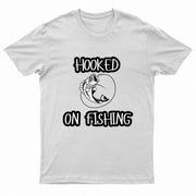 Adults Unisex Hooked on Fishing Printed T-Shirts-0