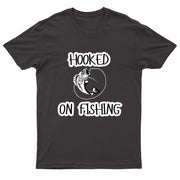 Adults Unisex Hooked on Fishing Printed T-Shirts-1