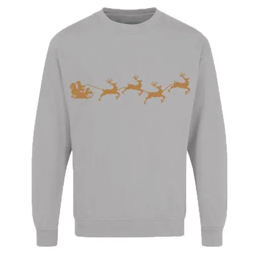 Adults Xmas Printed Sweatshirt Santa Reindeer-2