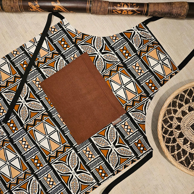 African Print Apron with Pocket | 100% Cotton Fabric-3