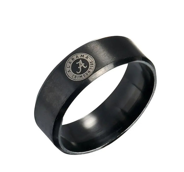 Alabama Titanium Black Men Ring championship rings - Memoriex 