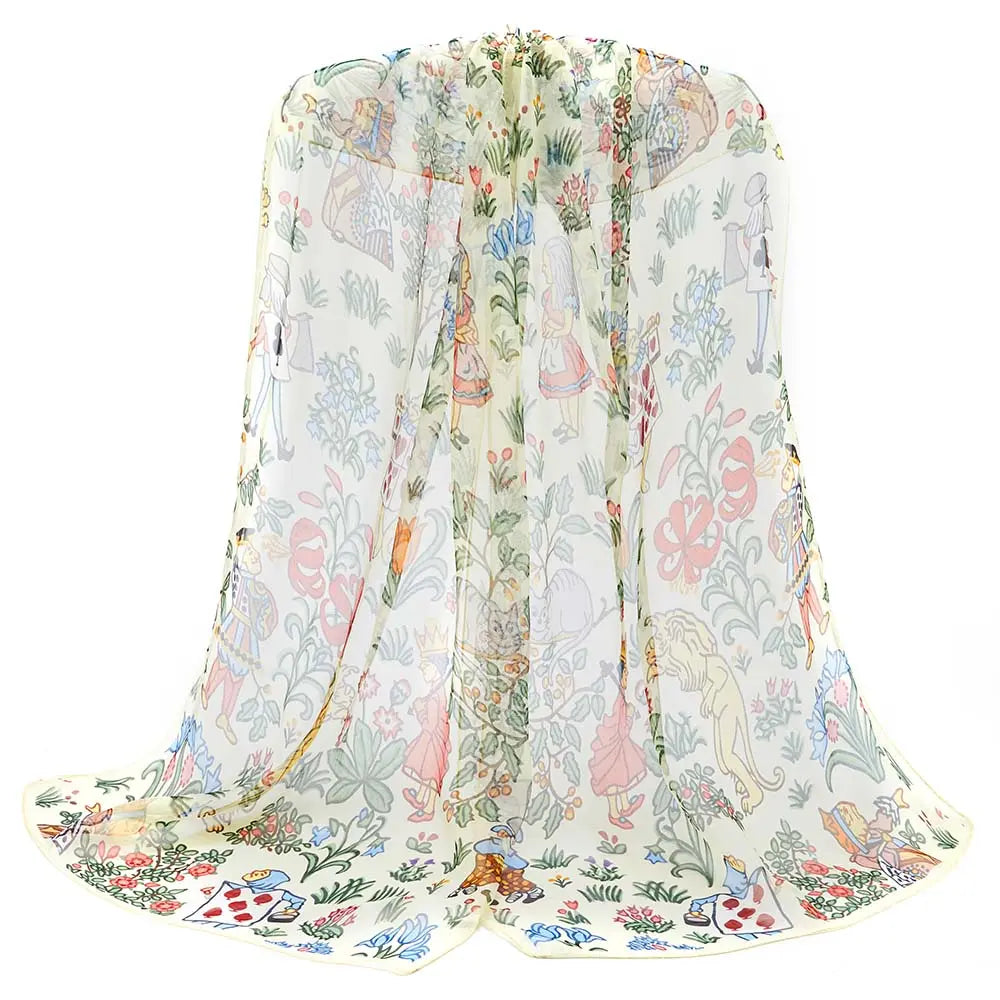 Alice In Wonderland - 100% Pure Silk Scarf-5