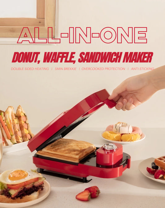 All-in-One Automatic Donut, Waffle & Sandwich Maker Machine-0