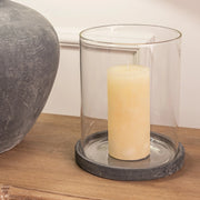 Amalfi Grey Large Hurricane Lantern - Memoriex 