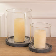 Amalfi Grey Large Hurricane Lantern - Memoriex 