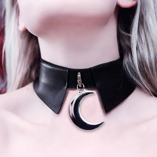 Amaris Moon Faux leather collar Choker - Memoriex 