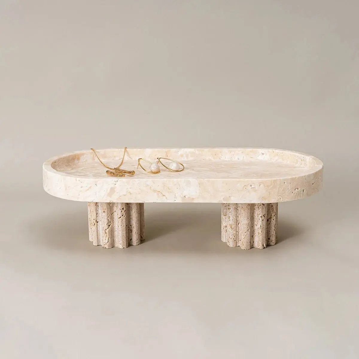 Amelie Travertine Marble Stone Tray - Memoriex 