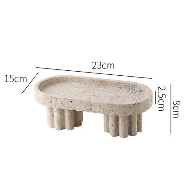 Amelie Travertine Marble Stone Tray - Memoriex 