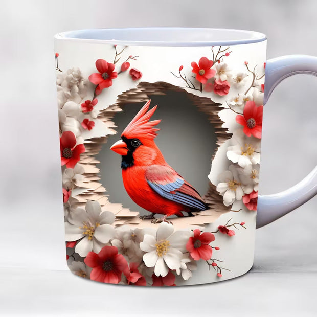 American Cardinals Holly Bird Ceramic Coffee Mug - Memoriex 