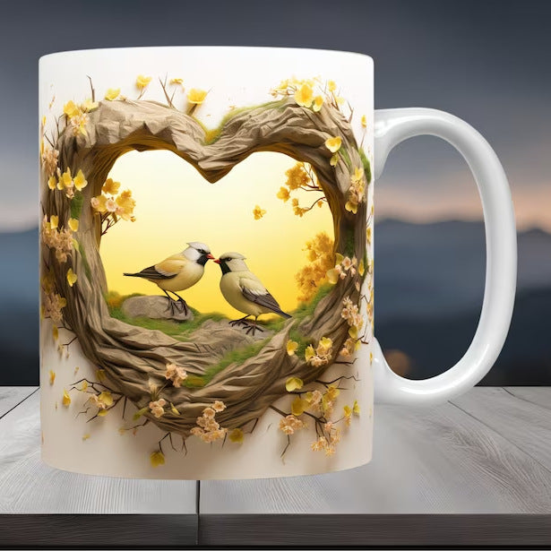 American Cardinals Holly Bird Ceramic Coffee Mug - Memoriex 