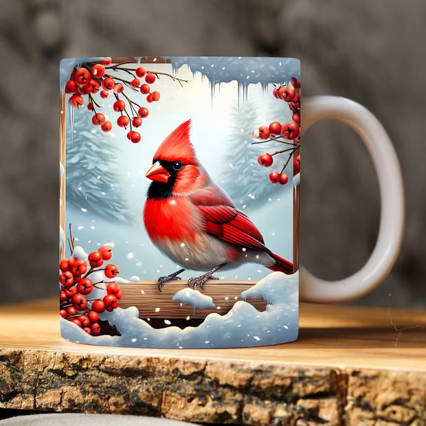 American Cardinals Holly Bird Ceramic Coffee Mug - Memoriex 
