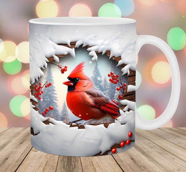 American Cardinals Holly Bird Ceramic Coffee Mug - Memoriex 