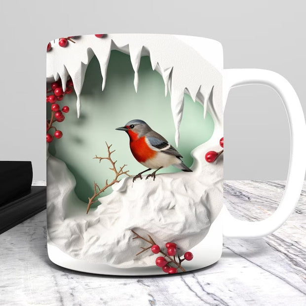 American Cardinals Holly Bird Ceramic Coffee Mug - Memoriex 