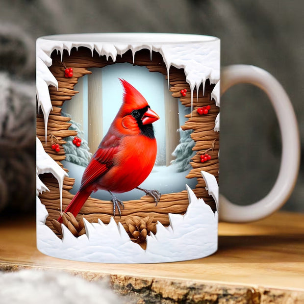 American Cardinals Holly Bird Ceramic Coffee Mug - Memoriex 