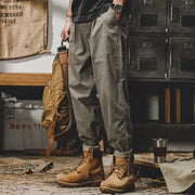 American retro work pants, men's autumn loose fitting straight tube trendy A-Mei khaki casual pants - Memoriex 