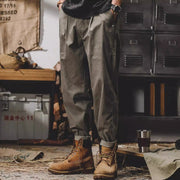 American retro work pants, men's autumn loose fitting straight tube trendy A-Mei khaki casual pants - Memoriex 