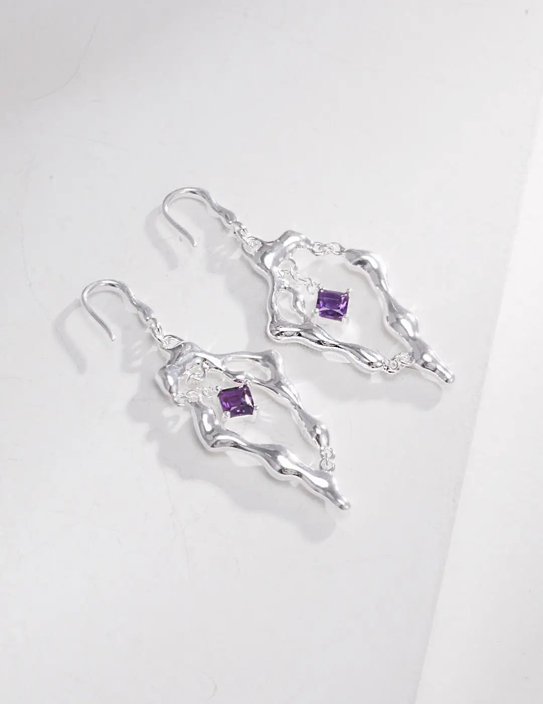 Amethyst Drop Earrings-0