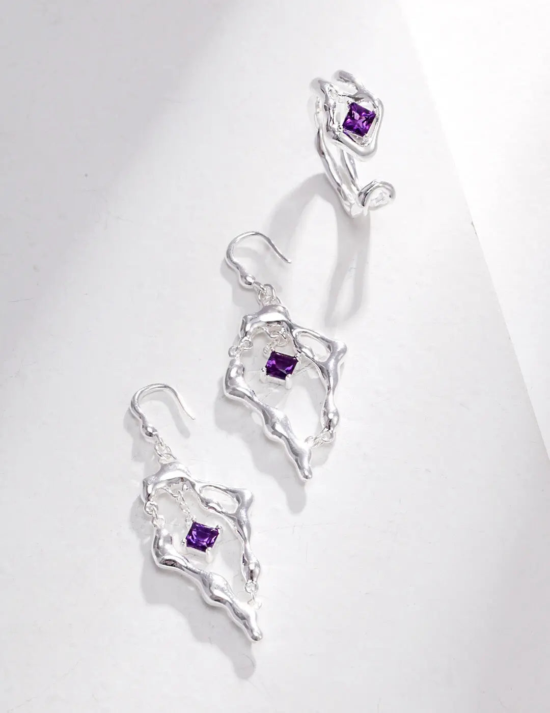 Amethyst Drop Earrings-2