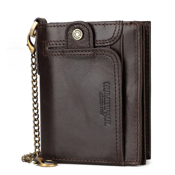 Mens-RFID-Leather-Zipper-Wallet-Top-Layer-Cowhide-UK