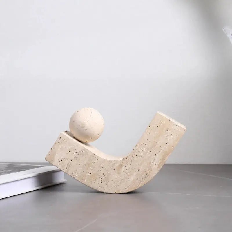 Arch Travertine Marble Stone Bookend-2