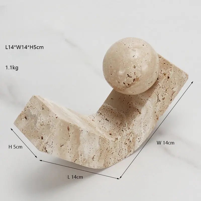 Arch Travertine Marble Stone Bookend-4