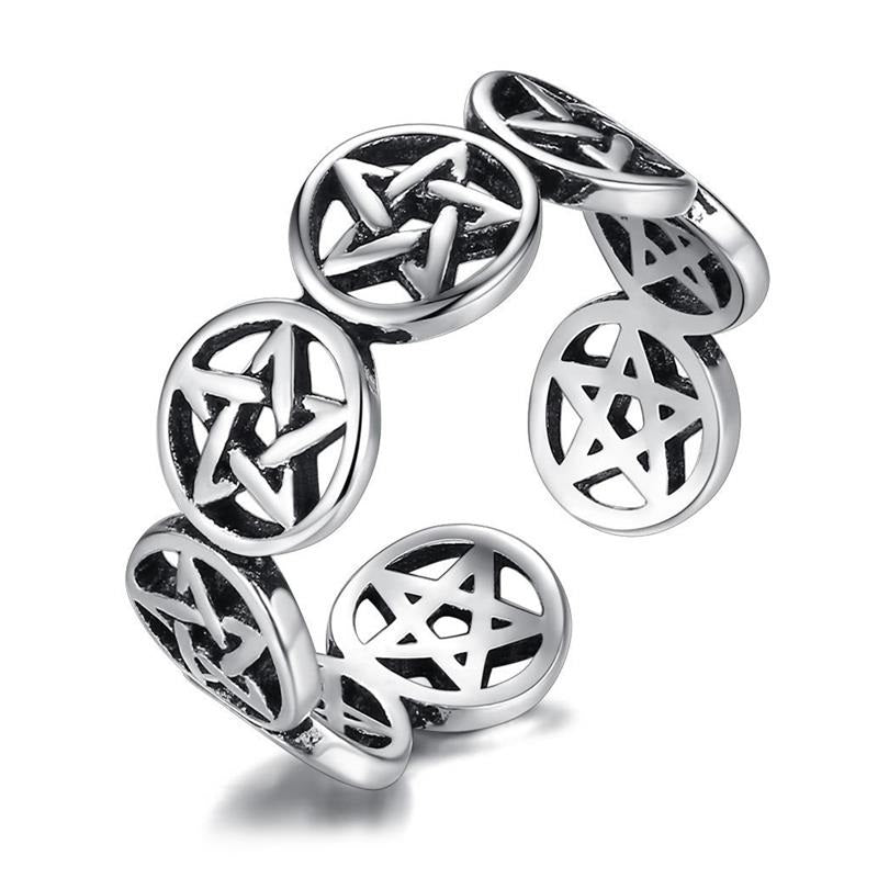 Arianrhod Chained Pentagram Ring-0