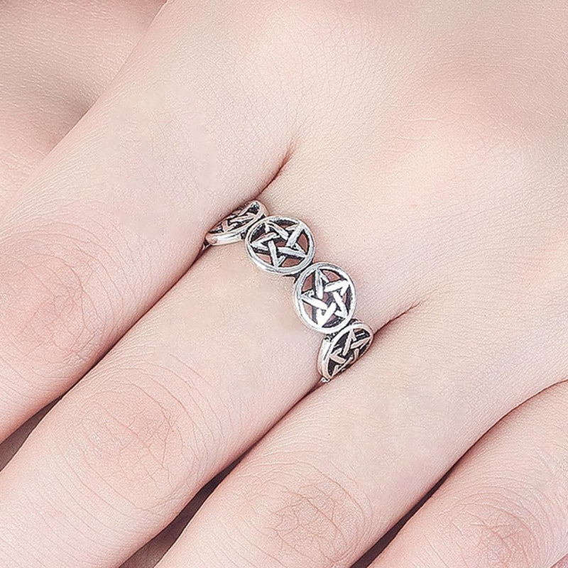 Arianrhod Chained Pentagram Ring-2