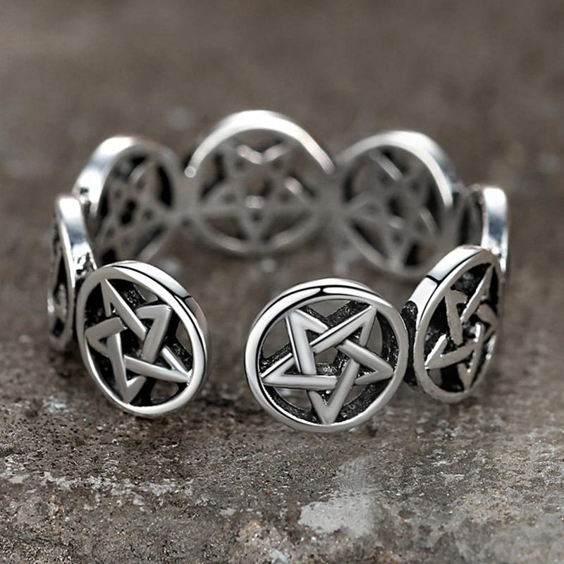 Arianrhod Chained Pentagram Ring-1