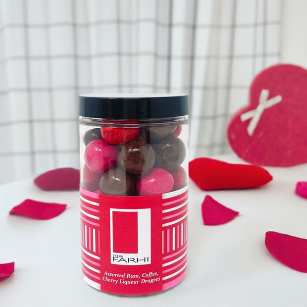 Assorted Rum, Coffee and Cherry Liqueur Dragees, Palm Oil Free, 400g - Memoriex 